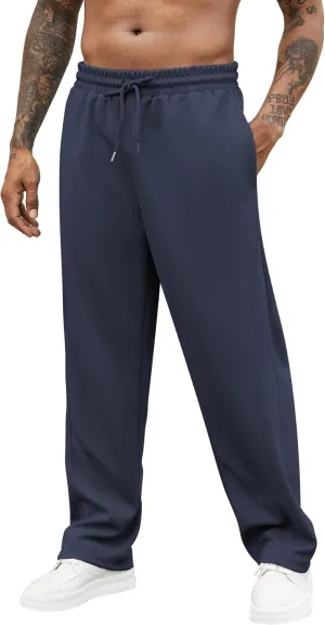 Hardaddy Men's Yoga Sweatpants Athletic Lounge Pants Open Bottom Casual Drawstring Jogger Pants for Men with Pockets