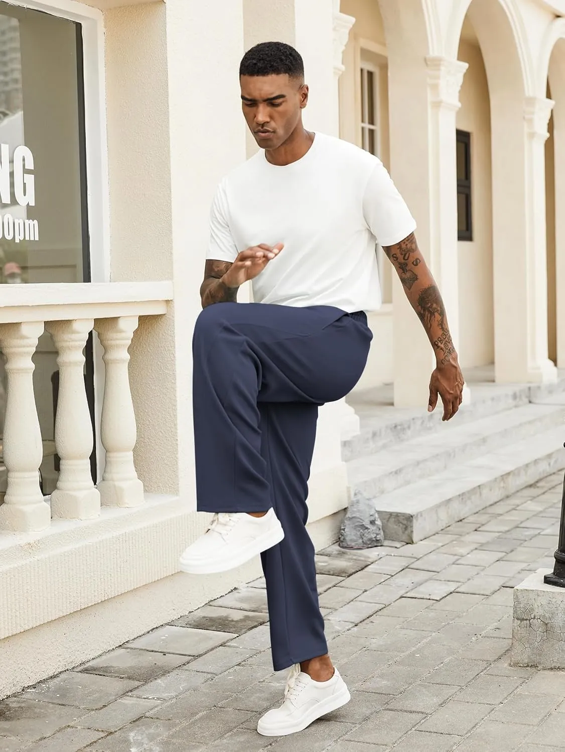 Hardaddy Men's Yoga Sweatpants Athletic Lounge Pants Open Bottom Casual Drawstring Jogger Pants for Men with Pockets
