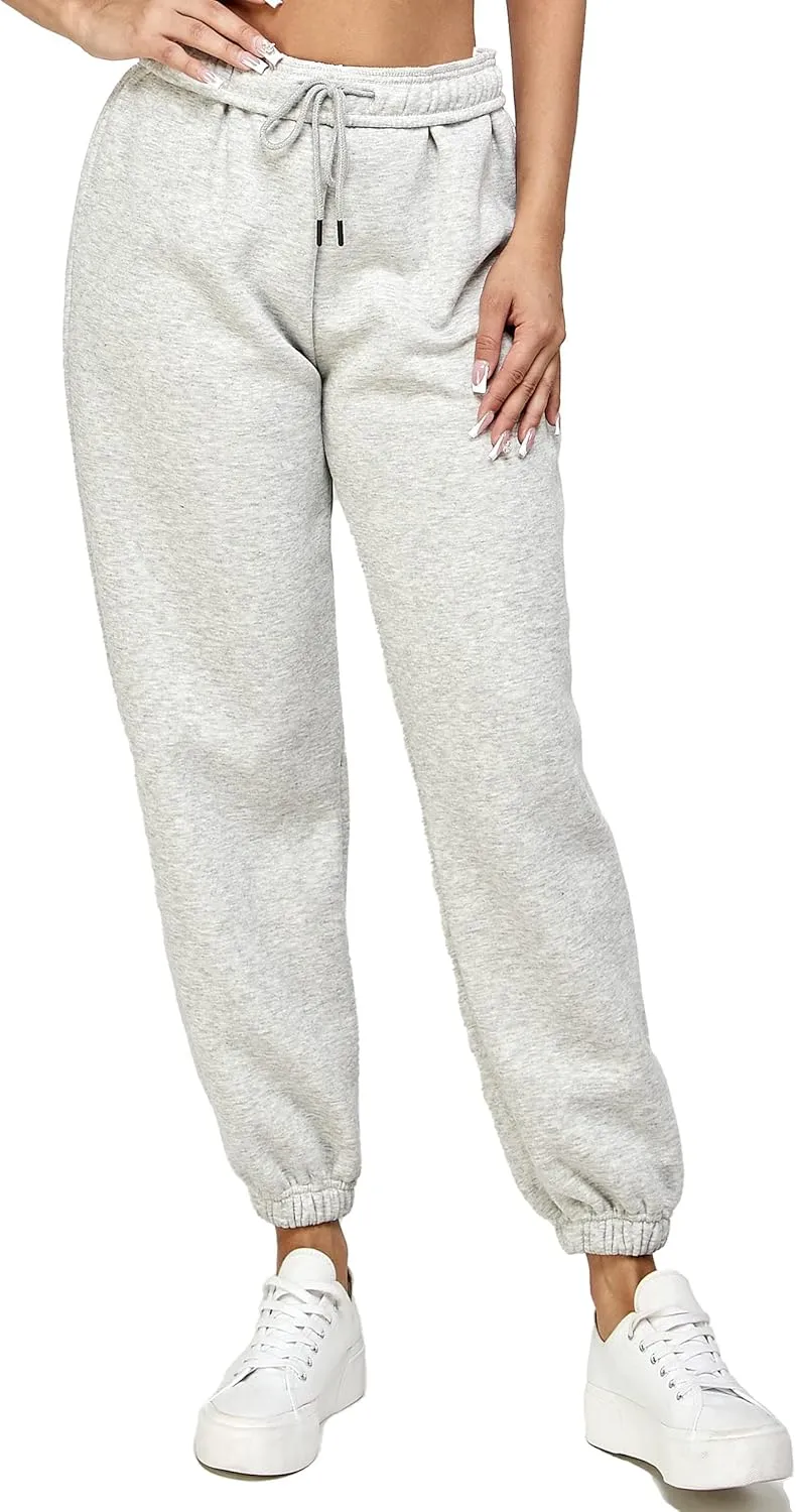 IUUI Women's High Waisted Fleece Sweatpants - Casual Baggy Joggers with Pockets, Foldable Warm Lounge Pants