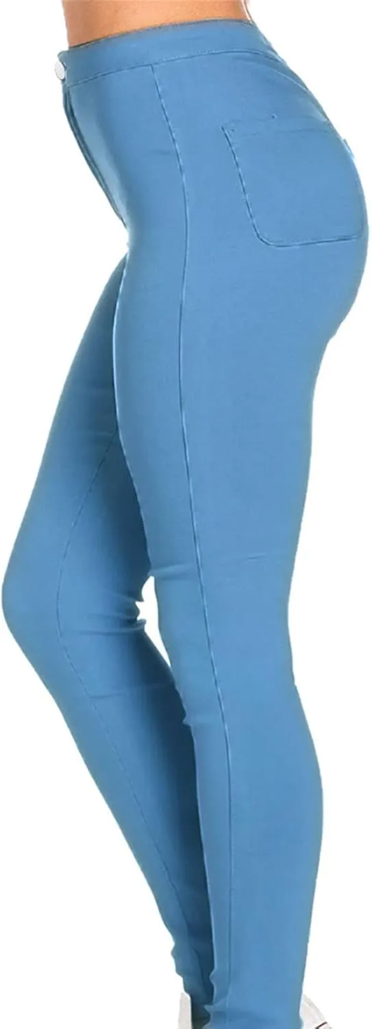 Jean Leggings for Women High Waist Slim Fit Skinny Leg Pull on Jeans Classic Stretch Wash Tapered Denim Pants