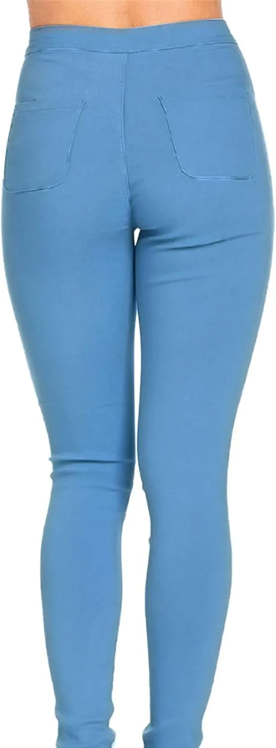 Jean Leggings for Women High Waist Slim Fit Skinny Leg Pull on Jeans Classic Stretch Wash Tapered Denim Pants
