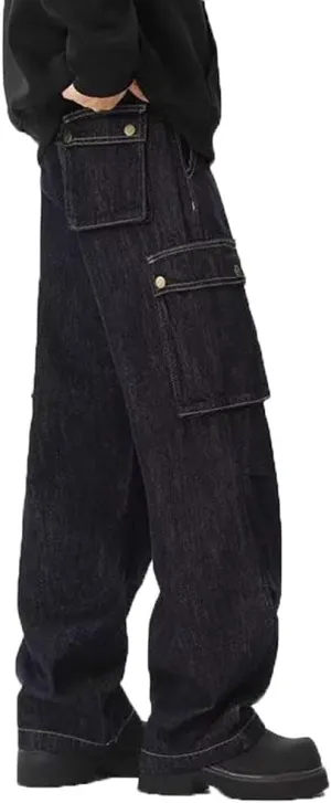 Jeans for Men Relaxed Fit High Waisted Designer Cool Trendy Straight Leg Skinny Denim Pants