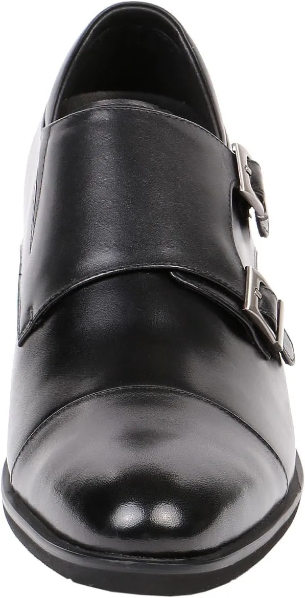JOTA Short Men Monk Strap Leather Dress Shoe Cap Toe 3" Tall, GKD71