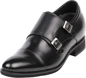 JOTA Short Men Monk Strap Leather Dress Shoe Cap Toe 3" Tall, GKD71