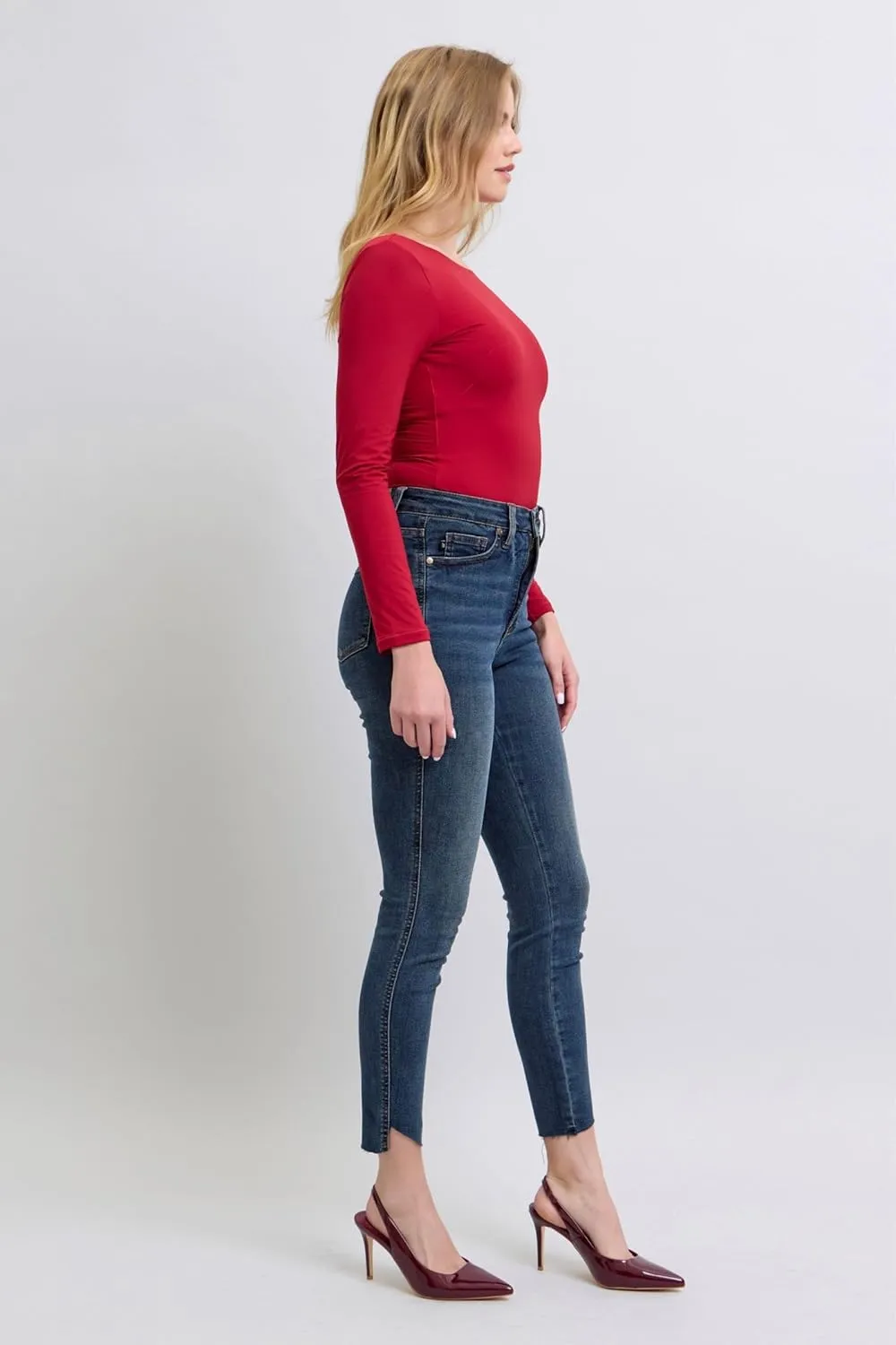 Judy Blue HW Tummy Control Step Hem Skinny Jeans - Ultimate Comfort & Flattering Fit - 88913