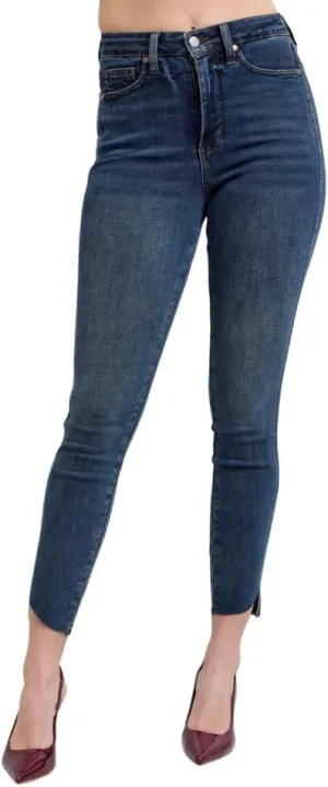 Judy Blue HW Tummy Control Step Hem Skinny Jeans - Ultimate Comfort & Flattering Fit - 88913