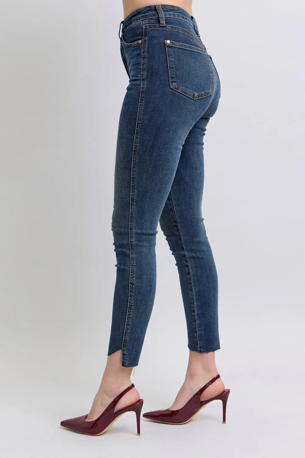 Judy Blue HW Tummy Control Step Hem Skinny Jeans - Ultimate Comfort & Flattering Fit - 88913