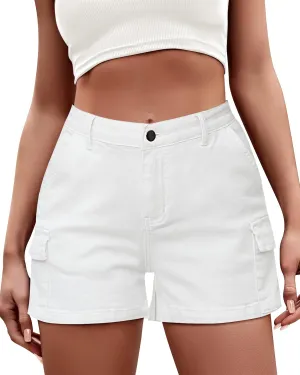 LookbookStore Cargo Shorts for Women High Waisted Casual Summer Stretchy Chino Shorts Short Cargos Colored Jeans