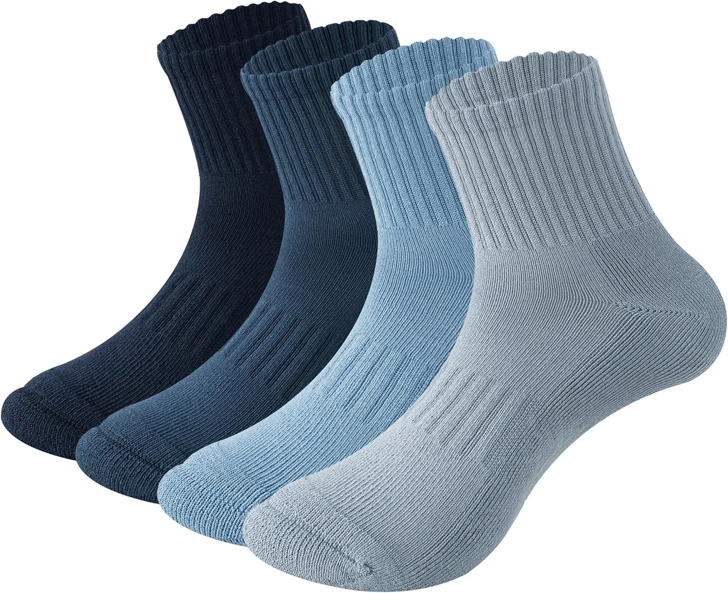 MAGIARTE Mens Athletic Cotton Mini Crew Socks Thick Cushioned Running Hiking Multi Sports Socks for men 4 Pairs