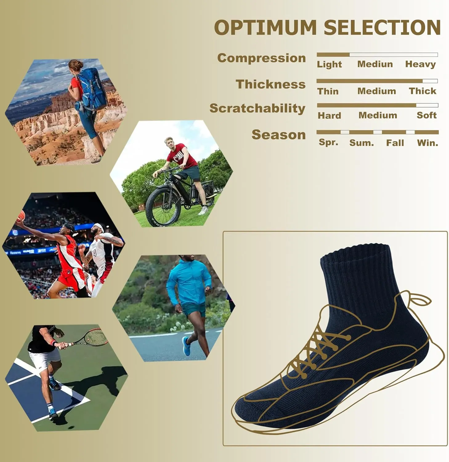 MAGIARTE Mens Athletic Cotton Mini Crew Socks Thick Cushioned Running Hiking Multi Sports Socks for men 4 Pairs