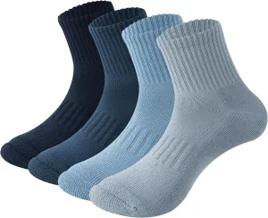 MAGIARTE Mens Athletic Cotton Mini Crew Socks Thick Cushioned Running Hiking Multi Sports Socks for men 4 Pairs