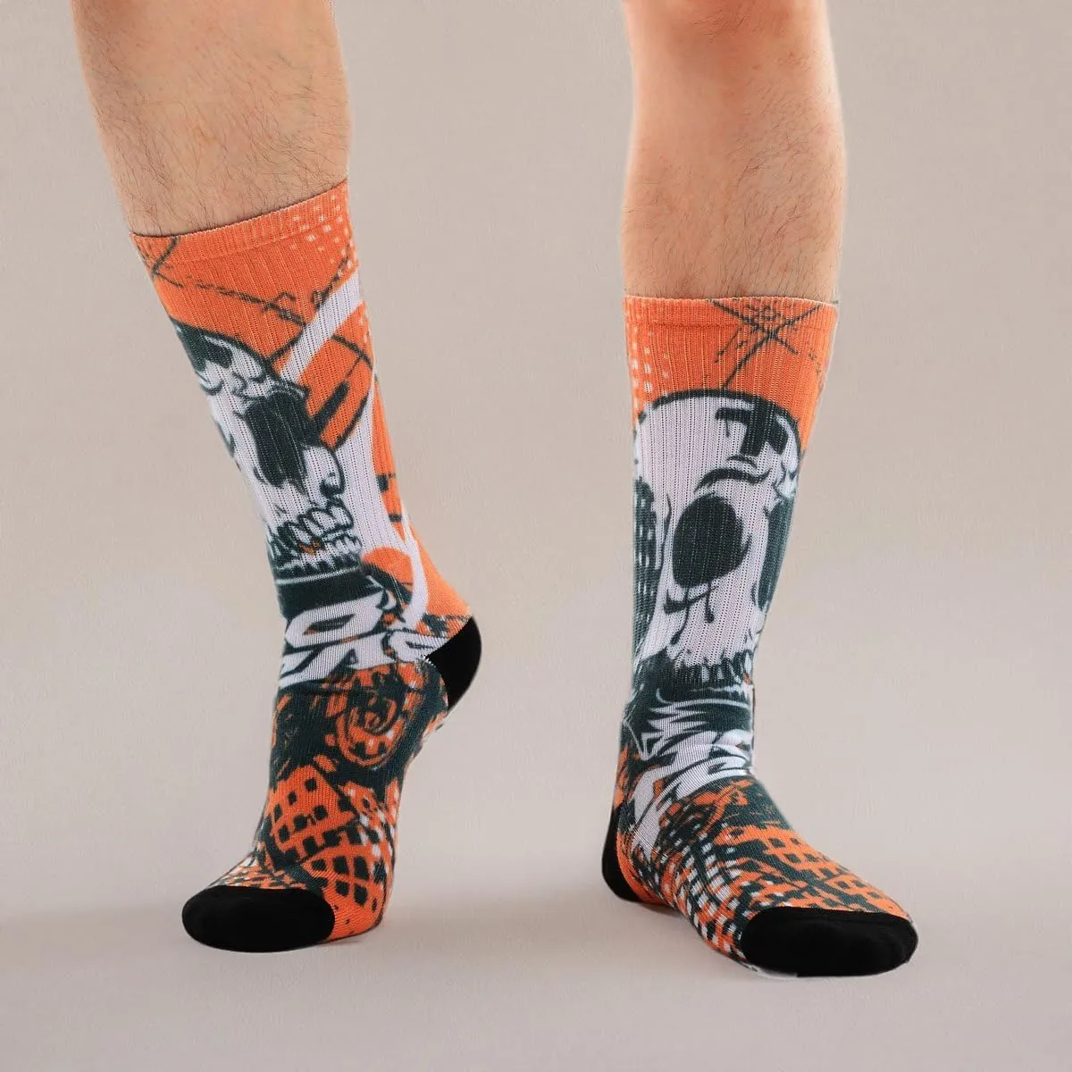 MEIKAN Men's Novelty Socks, Digital Printing Funky Patterned Crew Socks 3, 4, 5, 6 Pairs