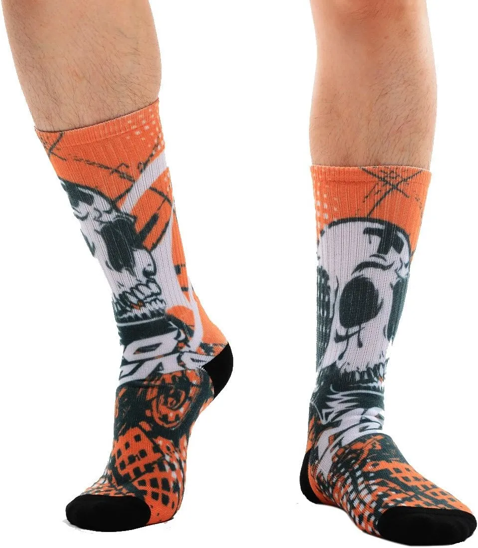 MEIKAN Men's Novelty Socks, Digital Printing Funky Patterned Crew Socks 3, 4, 5, 6 Pairs