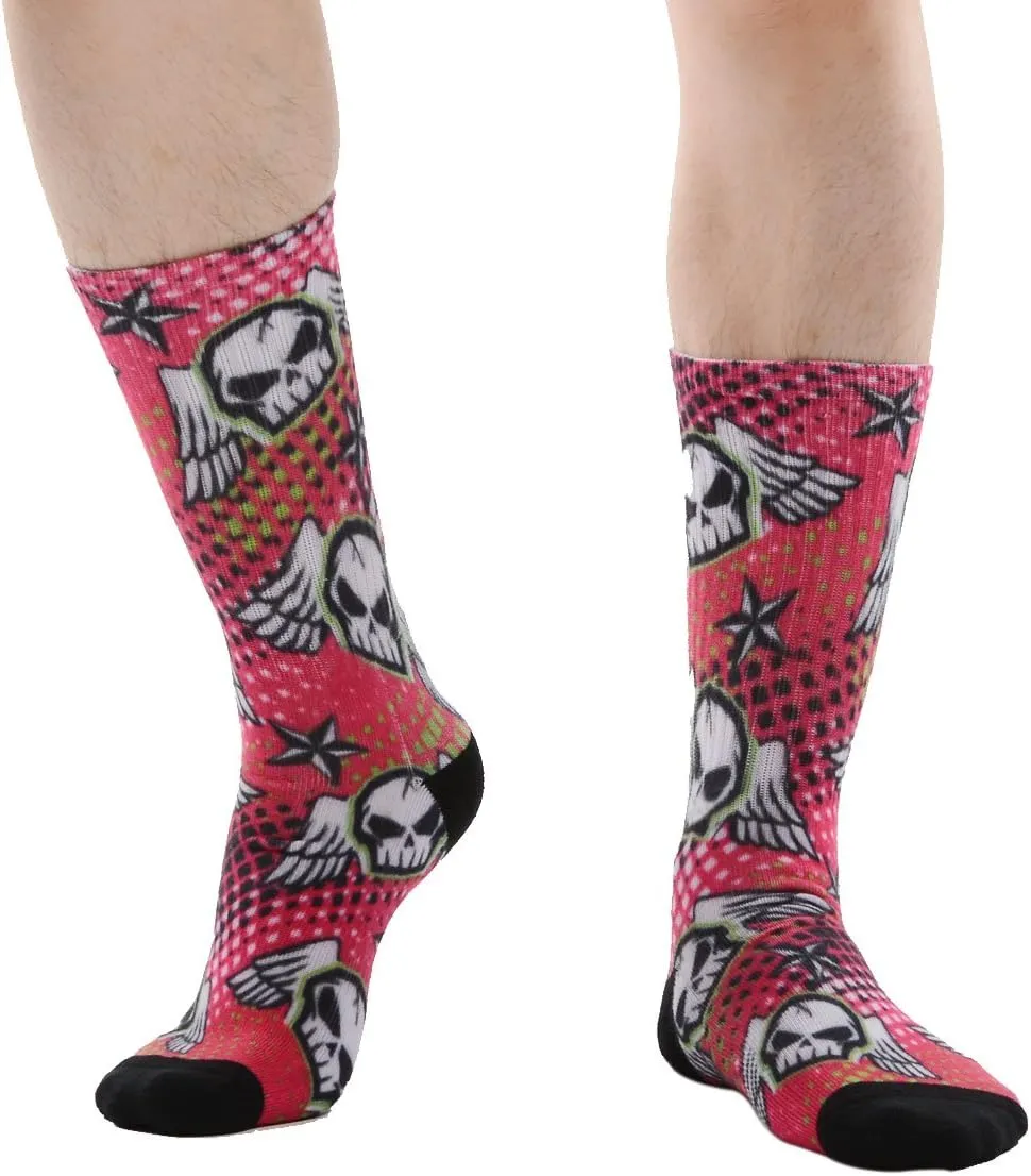 MEIKAN Men's Novelty Socks, Digital Printing Funky Patterned Crew Socks 3, 4, 5, 6 Pairs