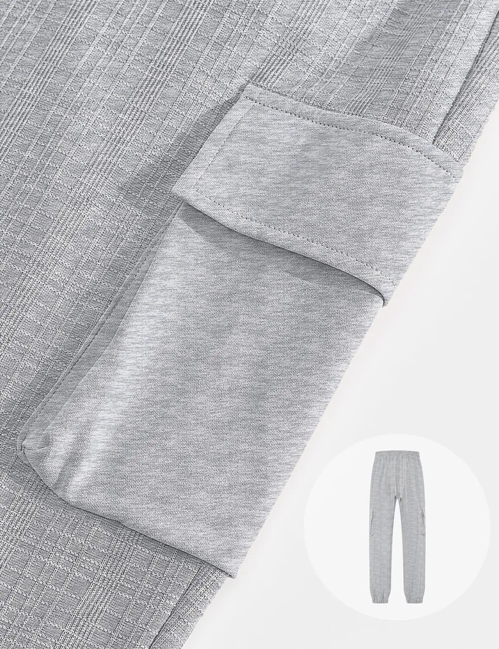 Men's Casual Cargo Jogger Pants with Elastic Waistband and Drawstring Sports Pants with Pockets