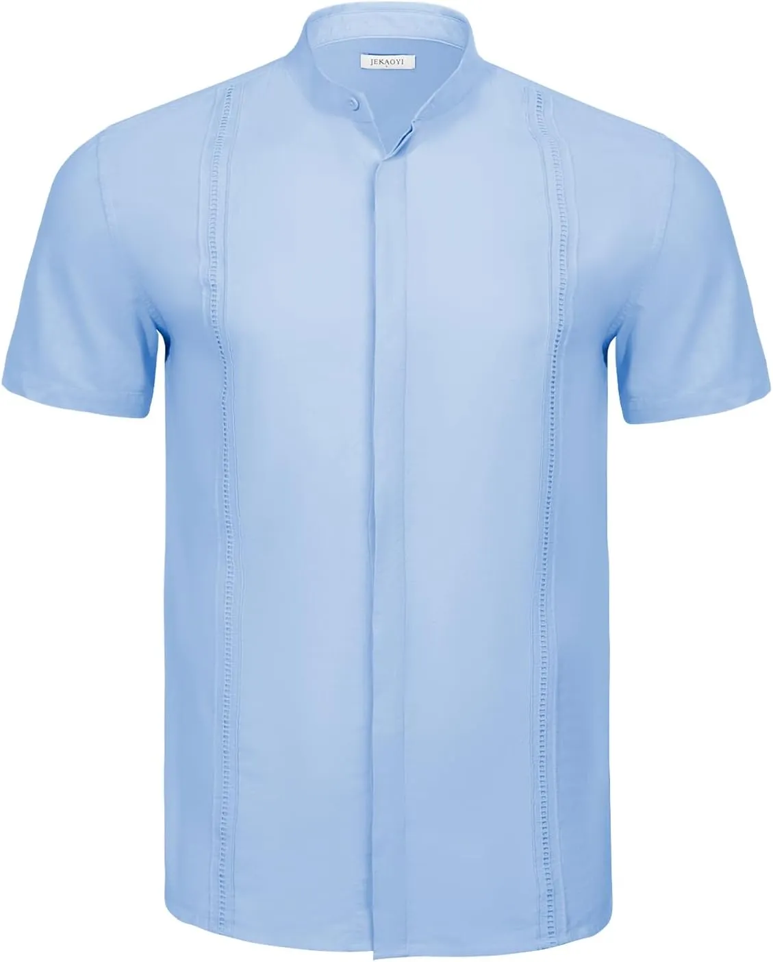 Mens Casual Linen Button Down Short Sleeve Shirts Beach Summer Spread Collar Pocket Tops