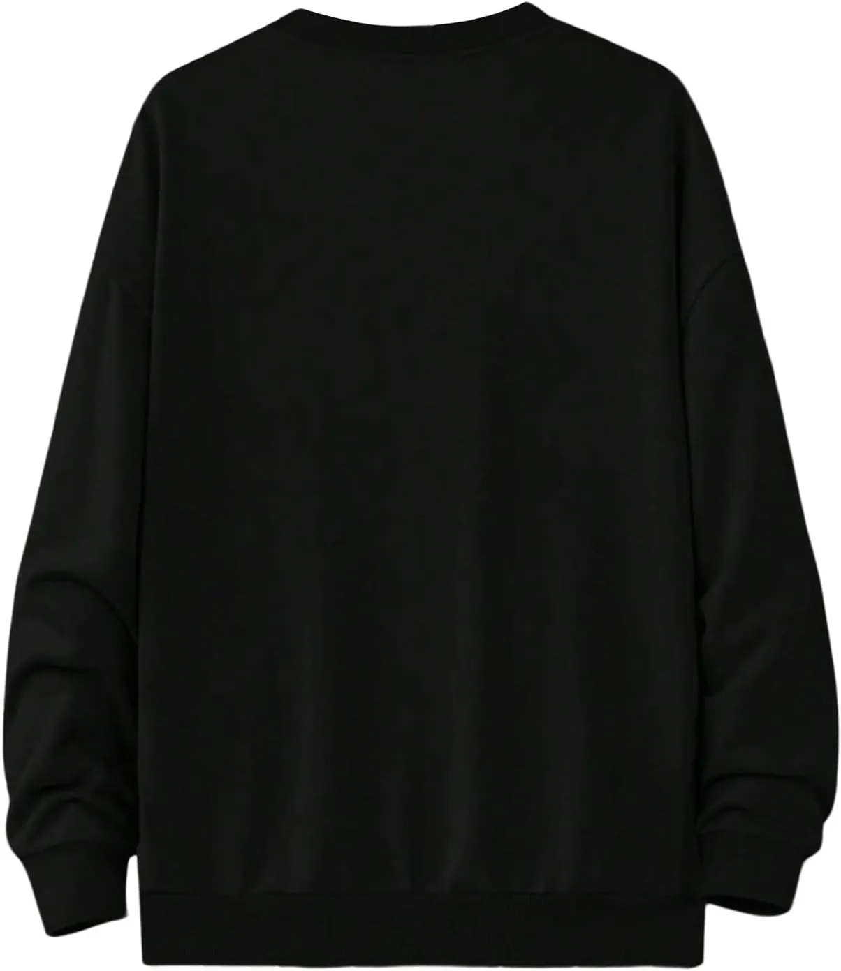 Men's Graphic Print Drop Shoulder Sweatshirt Crew Neck Long Sleeve Pullover Tops