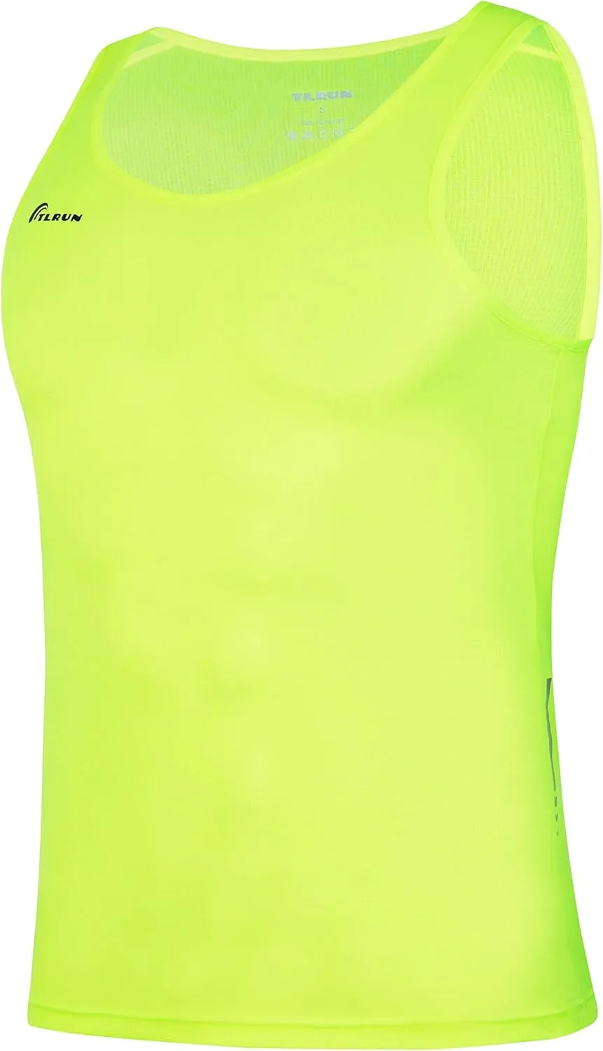 Men's Running Tank Top Ultra Lightweight Marathon Singlet Shirts Dry Fit Workout Sleeveless T-Shirt