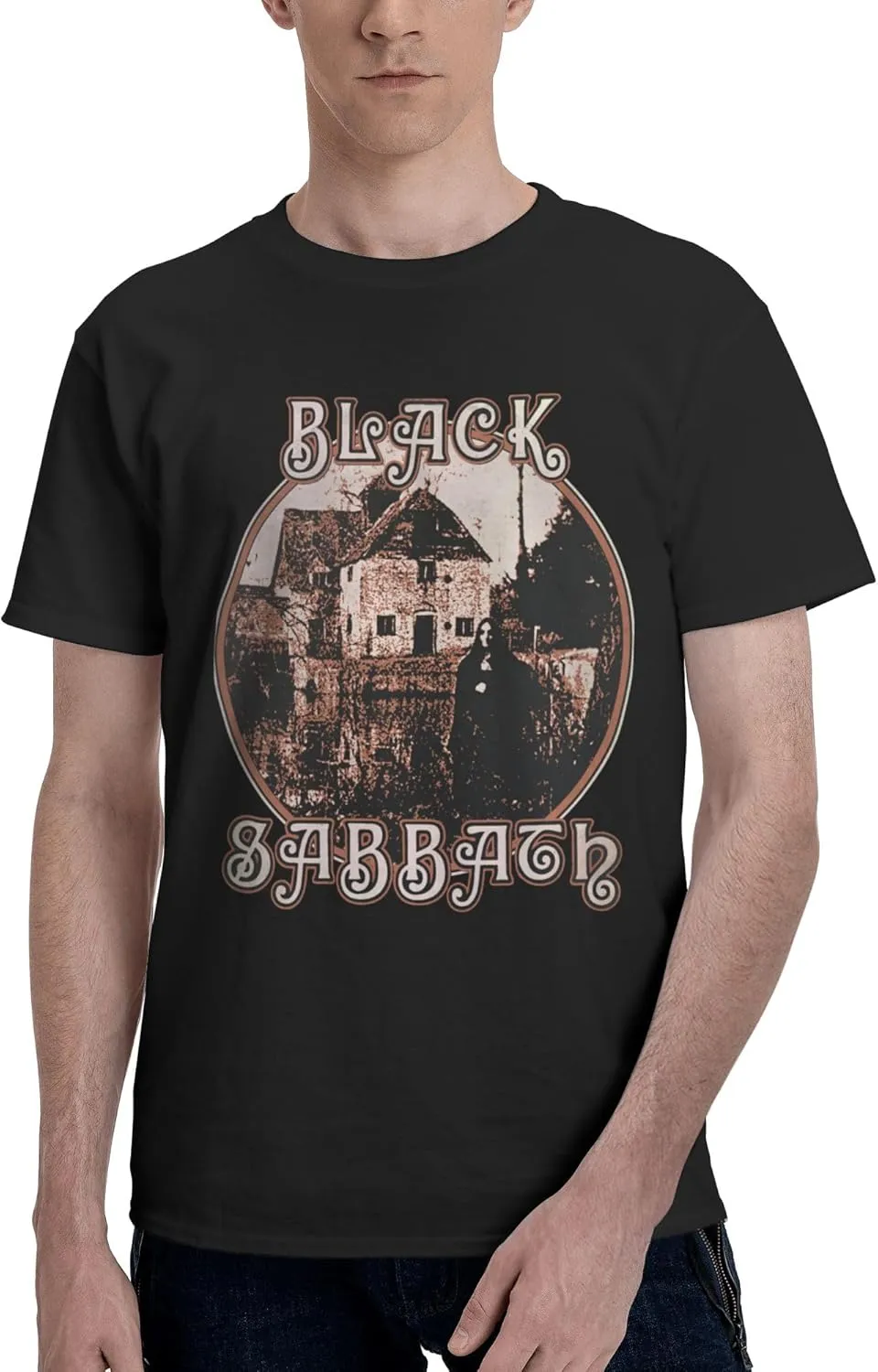 Mens T-Shirts Short Sleeve Fashion Tee Crewneck Top Clothing Black