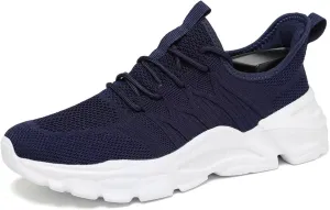 Mens Walking Shoes Running Tennis Sneakers Mesh Lightweight Breathable Trainers Casual Comfortable Soft Sole Work Gym