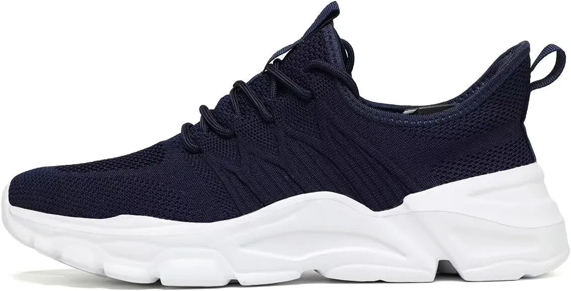 Mens Walking Shoes Running Tennis Sneakers Mesh Lightweight Breathable Trainers Casual Comfortable Soft Sole Work Gym