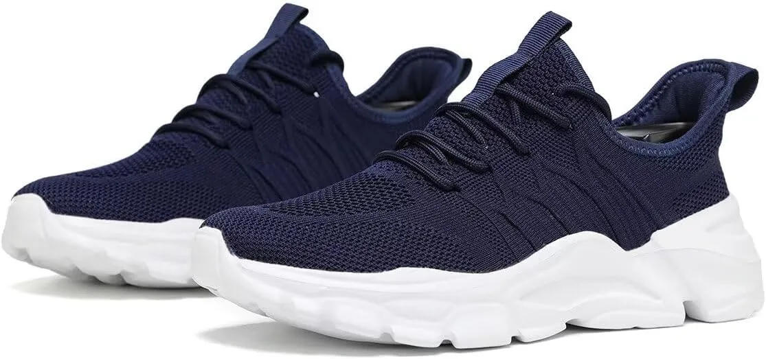 Mens Walking Shoes Running Tennis Sneakers Mesh Lightweight Breathable Trainers Casual Comfortable Soft Sole Work Gym