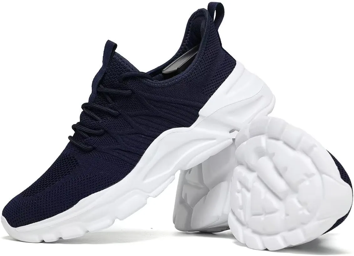 Mens Walking Shoes Running Tennis Sneakers Mesh Lightweight Breathable Trainers Casual Comfortable Soft Sole Work Gym
