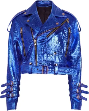 Niiyyjj Autumn Oversized Leather Jacket Women Shiny Croc Pattern Leather Moto Biker Jacket Ladies Coat