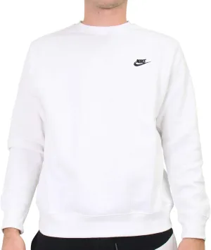 NIKE Men's Nsw Club Crew, White/Black, Large