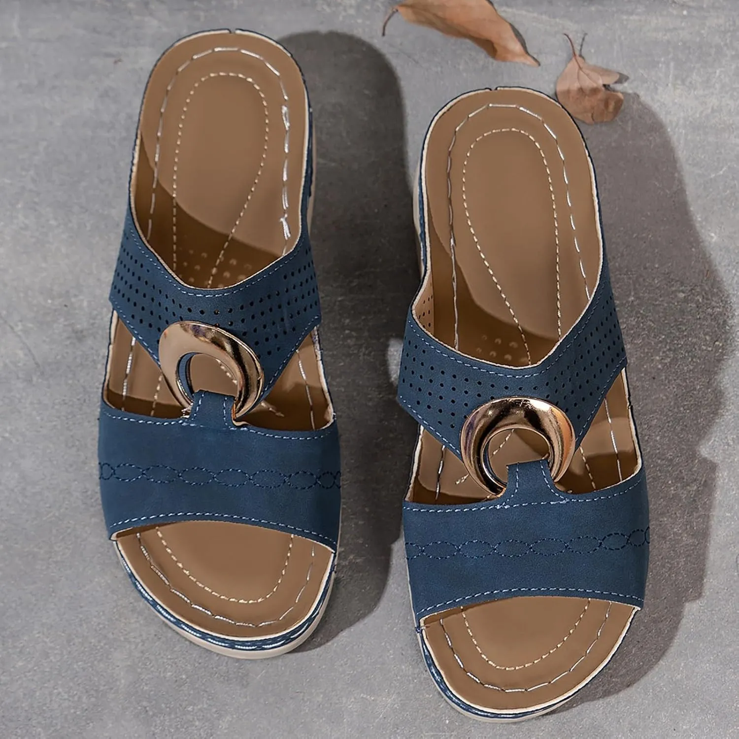 Orthopedic Sandals for Women 2025 Spring Platform Sandal Fashion Wedges Slip On Flip Flops Casual Comfortable Open Toe Dressy Summer Beach Shoes for Vacation