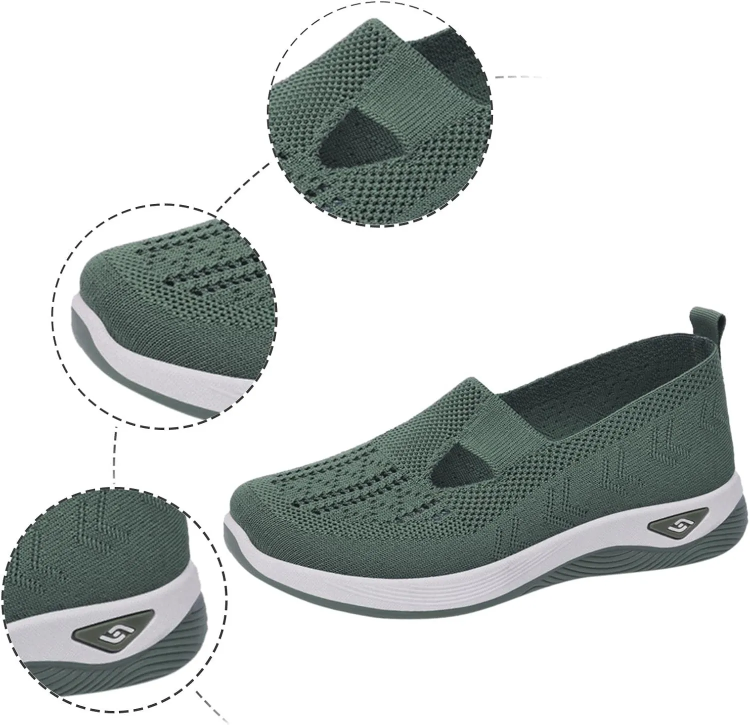 Orthopedic Shoes for Women 2024 Woven Slip on Walking Shoes Arch Support Diabetic Breathable Soft Shoes Lightweight Sneakers