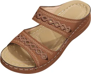Orthopedic Summer Slides for Women with Arch Support Comfortable Walking Shoes Lightweight Adjustable Straps Beach Casual Outdoor Recovery Sandals