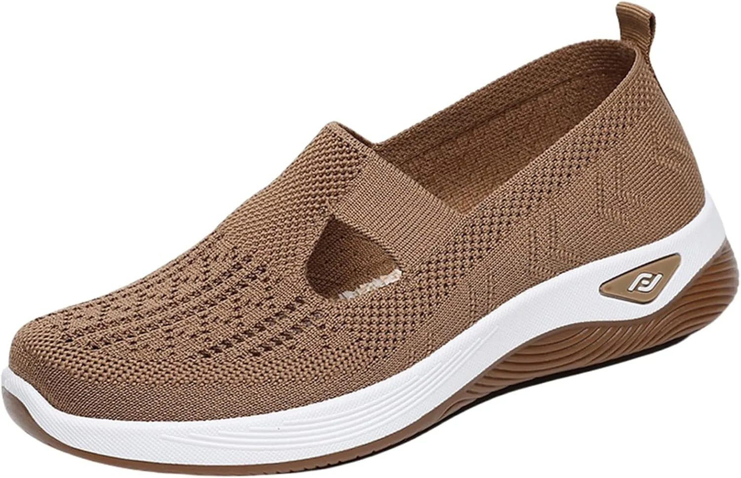 Orthopedic Walking Shoes for Women Slip on Diabetic Shoes Hands Free Slip-ins Shoe, Breathable Mesh Knitted Orthowalk Sneakers Neuropathy Plantar Fasciitis Comfort Wear Orthowear Shoe