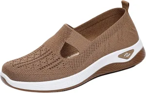 Orthopedic Walking Shoes for Women Slip on Diabetic Shoes Hands Free Slip-ins Shoe, Breathable Mesh Knitted Orthowalk Sneakers Neuropathy Plantar Fasciitis Comfort Wear Orthowear Shoe