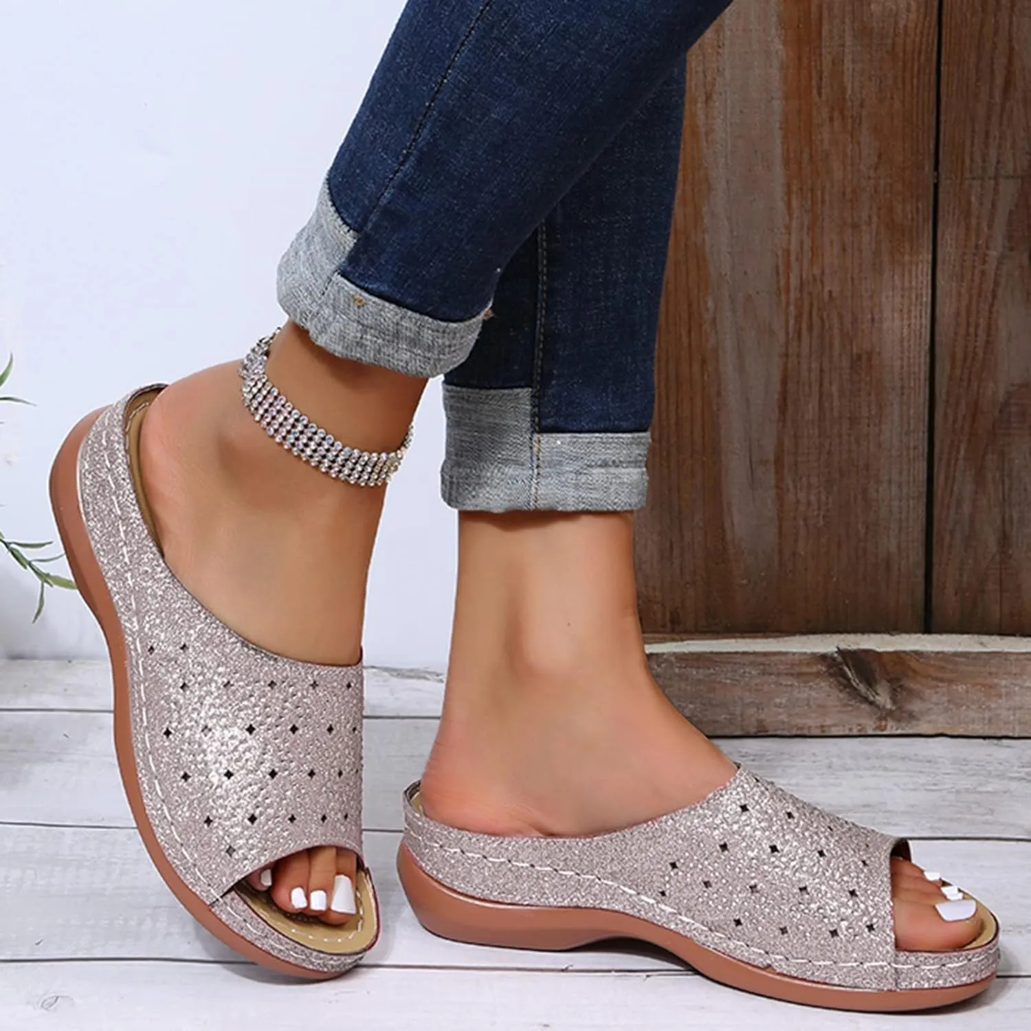 Orthotic Slippers with Back Orthotic Womens Strappy Sandals Orthopedic Sandalias OrtopDicas De Mujer Orthopedic Extra Wide Sandals for Women Wide Width Comfortable Sandals for Women Dressy