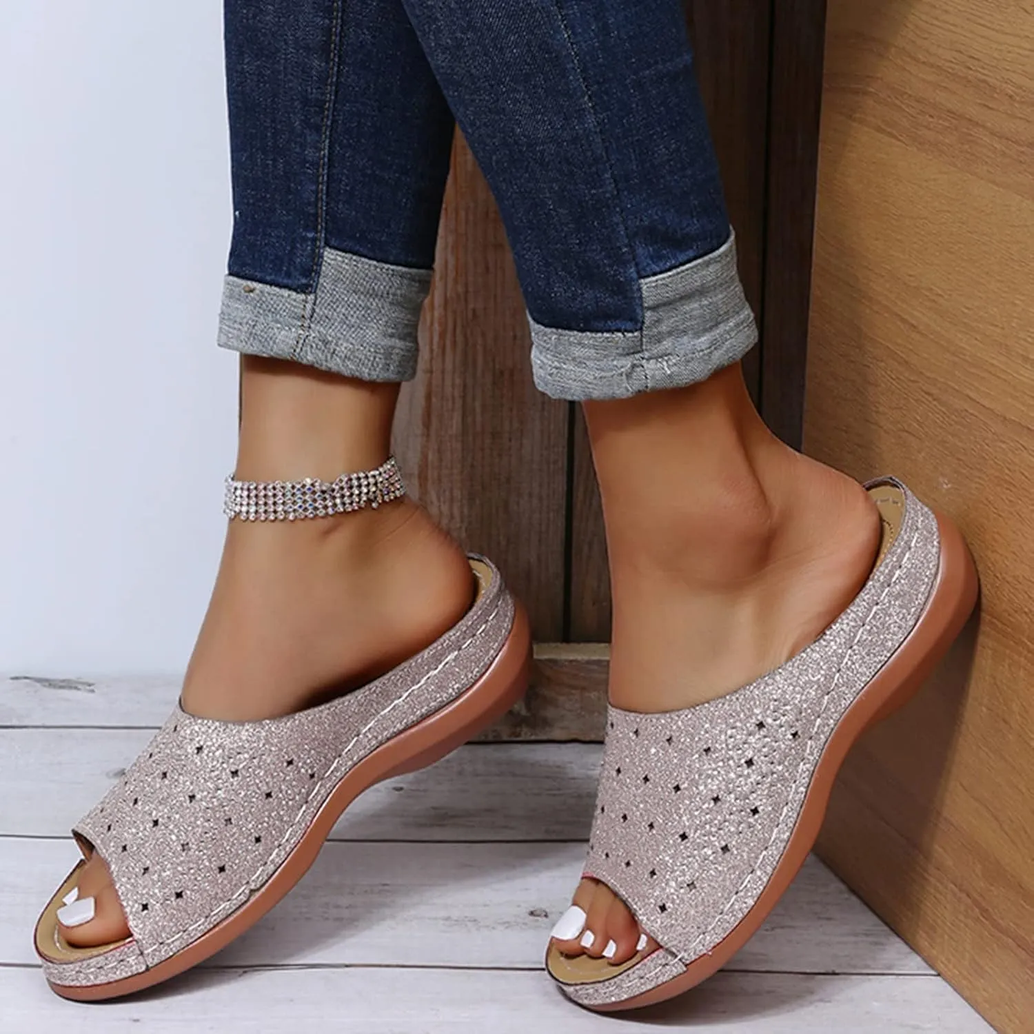 Orthotic Slippers with Back Orthotic Womens Strappy Sandals Orthopedic Sandalias OrtopDicas De Mujer Orthopedic Extra Wide Sandals for Women Wide Width Comfortable Sandals for Women Dressy