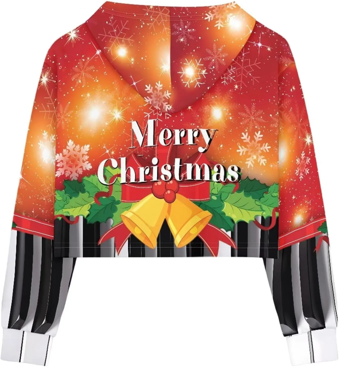 Pullover for Girls Loose Coat Top Warm Long Sleeve Crop Tops Hoodies Warm Short Hooded Sweater 5-14 Years