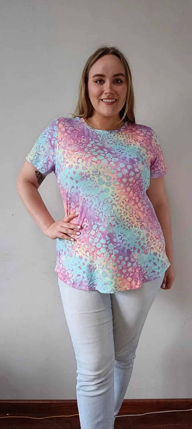 RITERA Plus Size Tops for Women Blouse Button Summer Crewneck Short Sleeve Fashion Casual T-Shirts Pullover XL-5XL