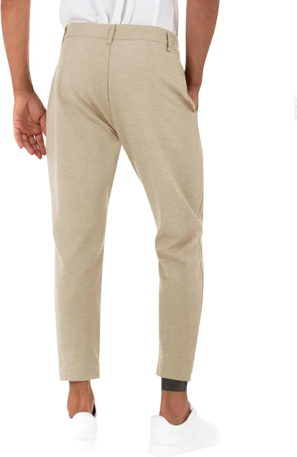 Runcati Mens Slim Fit Dress Pants Business Casual Golf Chino Pants Stretch Pleated Slacks