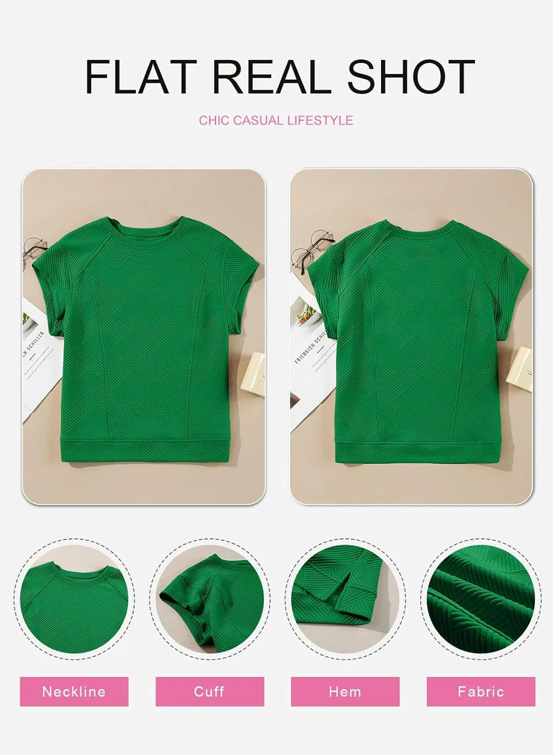 SHEWIN Oversized T Shirts for Women Crewneck Short Sleeve Casual Summer Tops Tees