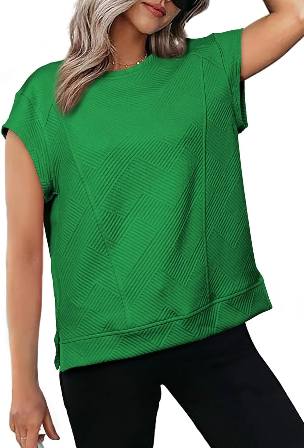 SHEWIN Oversized T Shirts for Women Crewneck Short Sleeve Casual Summer Tops Tees