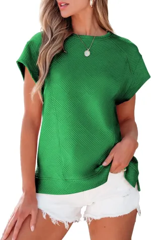 SHEWIN Oversized T Shirts for Women Crewneck Short Sleeve Casual Summer Tops Tees