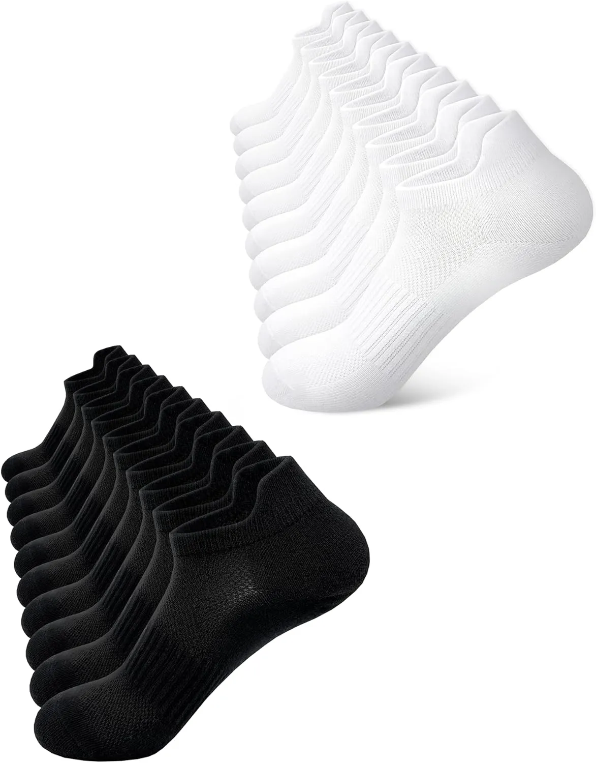 SIXDAYSOX Ankle Socks Womens Thin Breathable No Show Low Cut Cotton Socks 10 Pairs 6-9