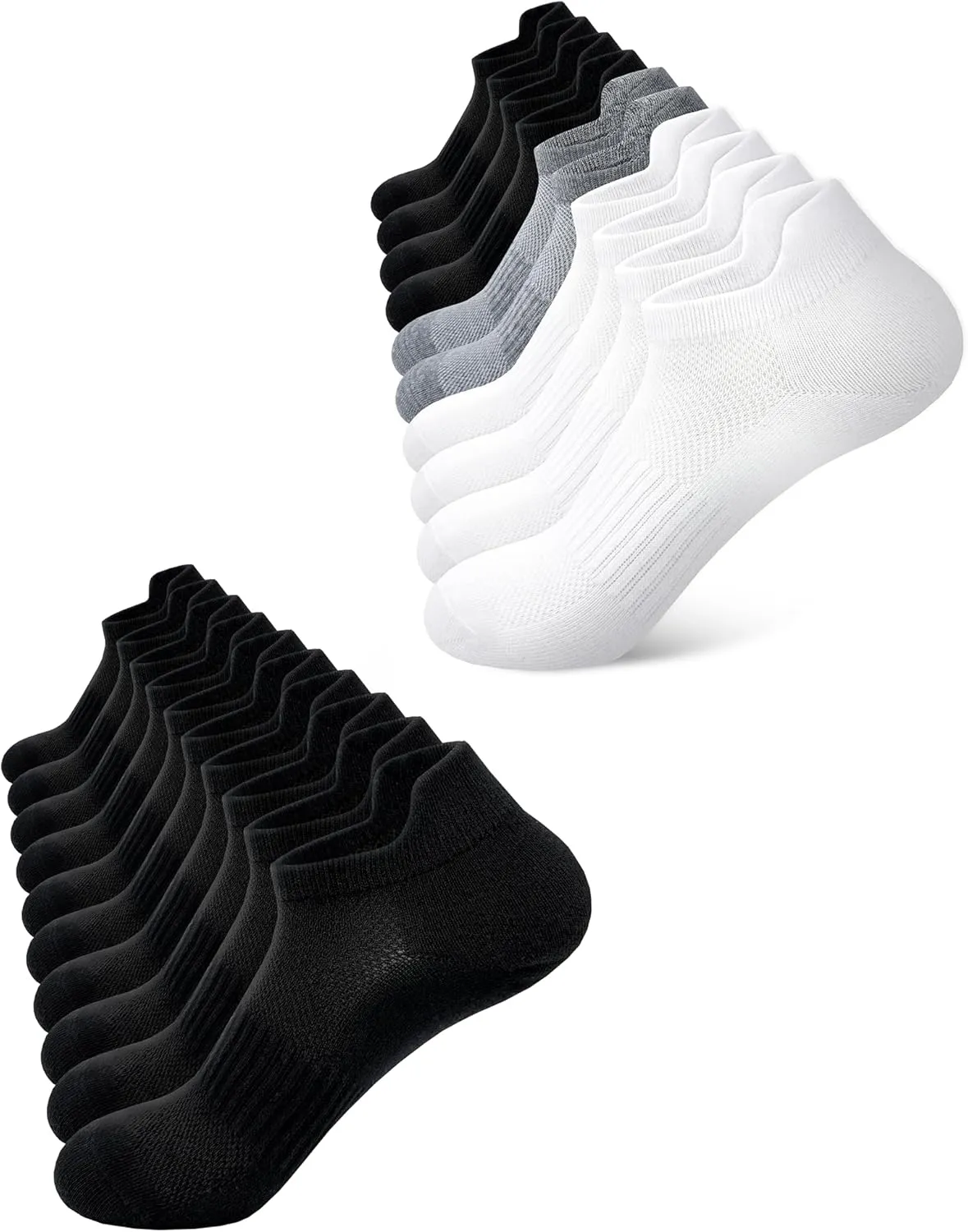 SIXDAYSOX Ankle Socks Womens Thin Breathable No Show Low Cut Cotton Socks 10 Pairs 6-9