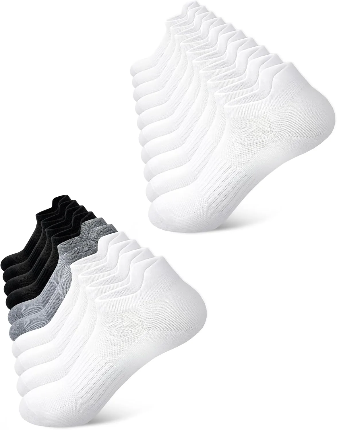 SIXDAYSOX Ankle Socks Womens Thin Breathable No Show Low Cut Cotton Socks 10 Pairs 6-9