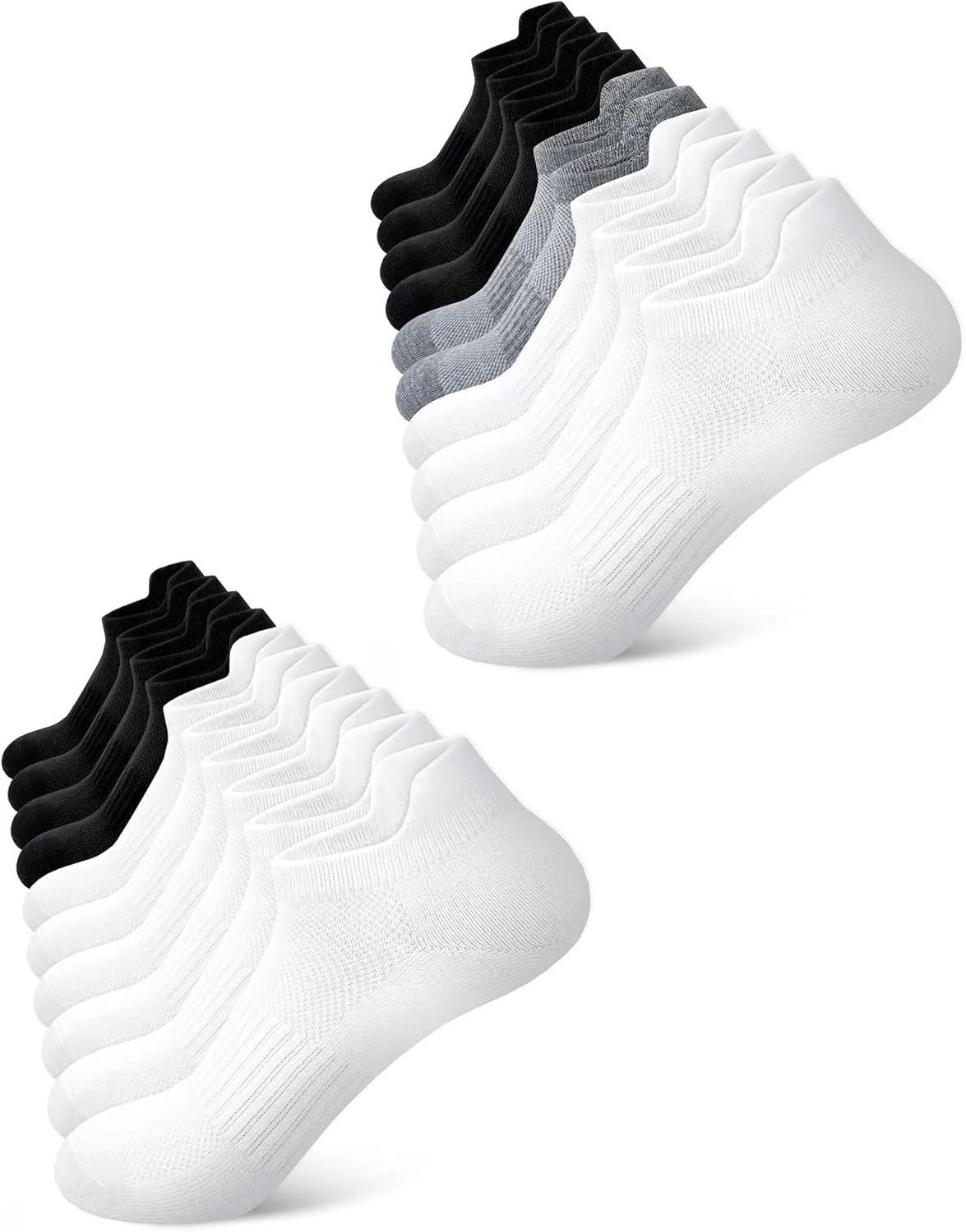 SIXDAYSOX Ankle Socks Womens Thin Breathable No Show Low Cut Cotton Socks 10 Pairs 6-9