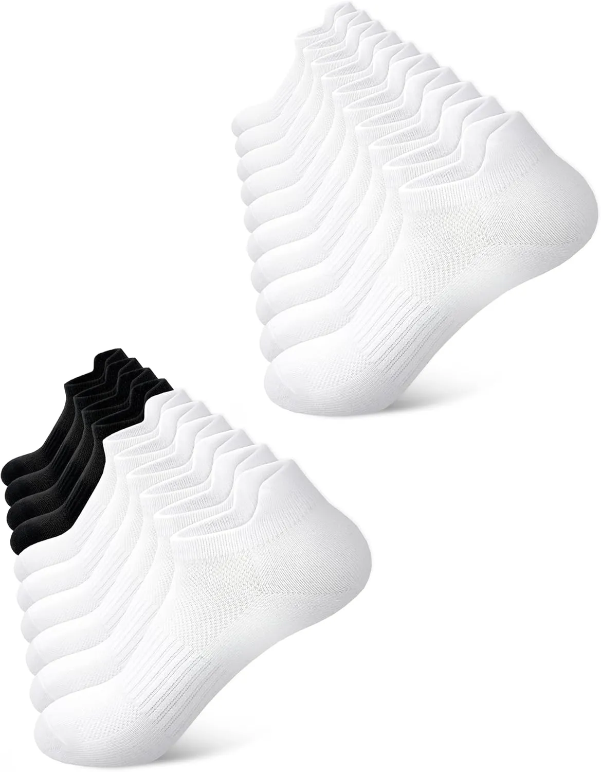 SIXDAYSOX Ankle Socks Womens Thin Breathable No Show Low Cut Cotton Socks 10 Pairs 9-11