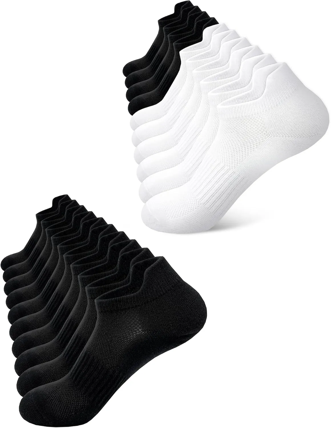 SIXDAYSOX Ankle Socks Womens Thin Breathable No Show Low Cut Cotton Socks 10 Pairs 9-11