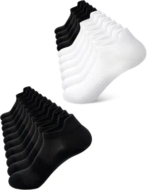 SIXDAYSOX Ankle Socks Womens Thin Breathable No Show Low Cut Cotton Socks 10 Pairs 9-11