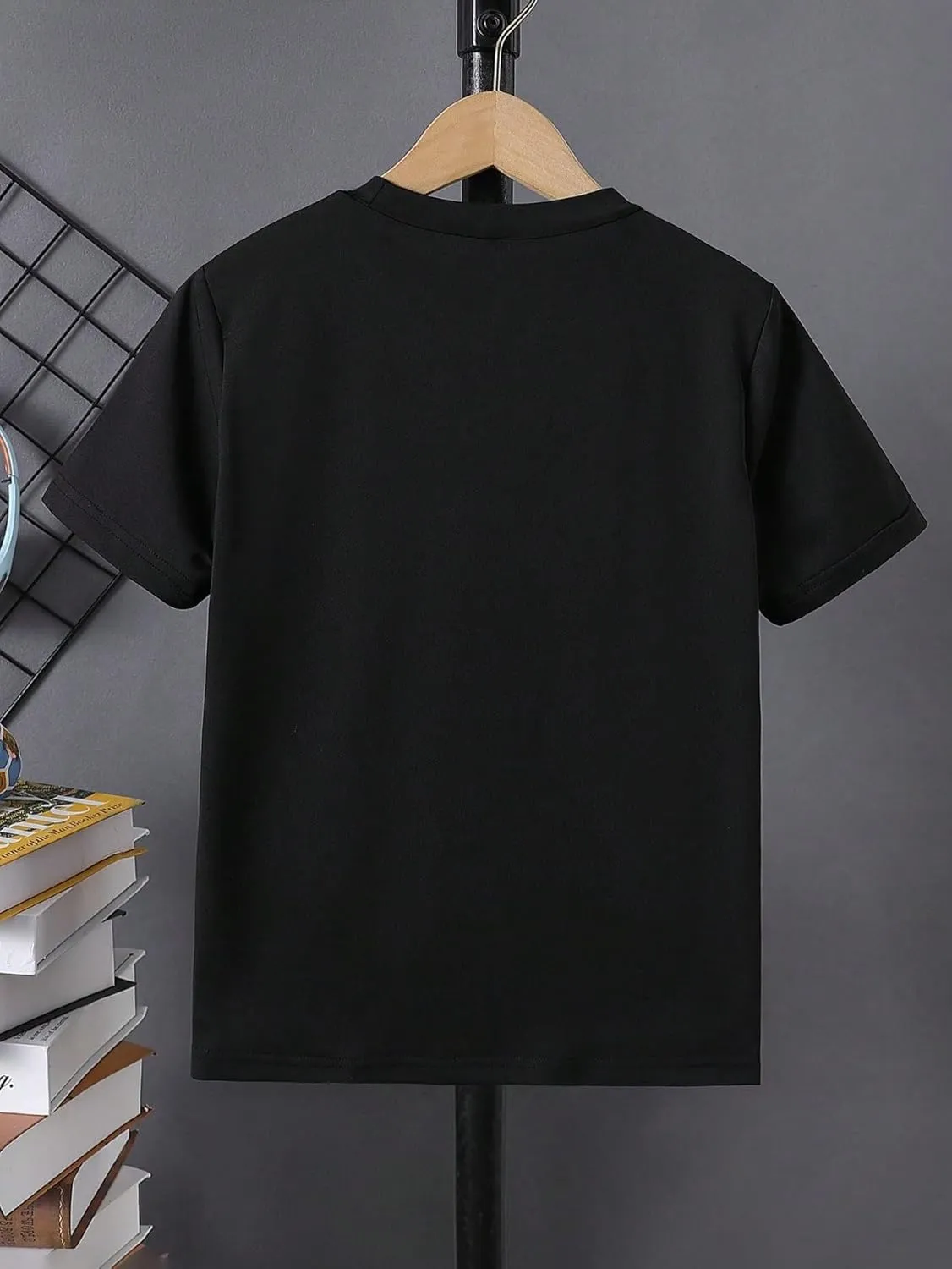 SweatyRocks Boy's Letter Tees Graphic Print Tops Color Block Crewneck Short Sleeve Casual T Shirts